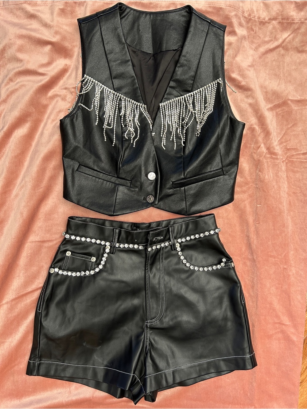 Nasty Gal Black Faux Leather Jacket with Silver Zipper